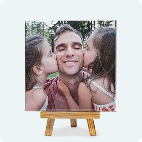 Fotokachel auf Staffelei